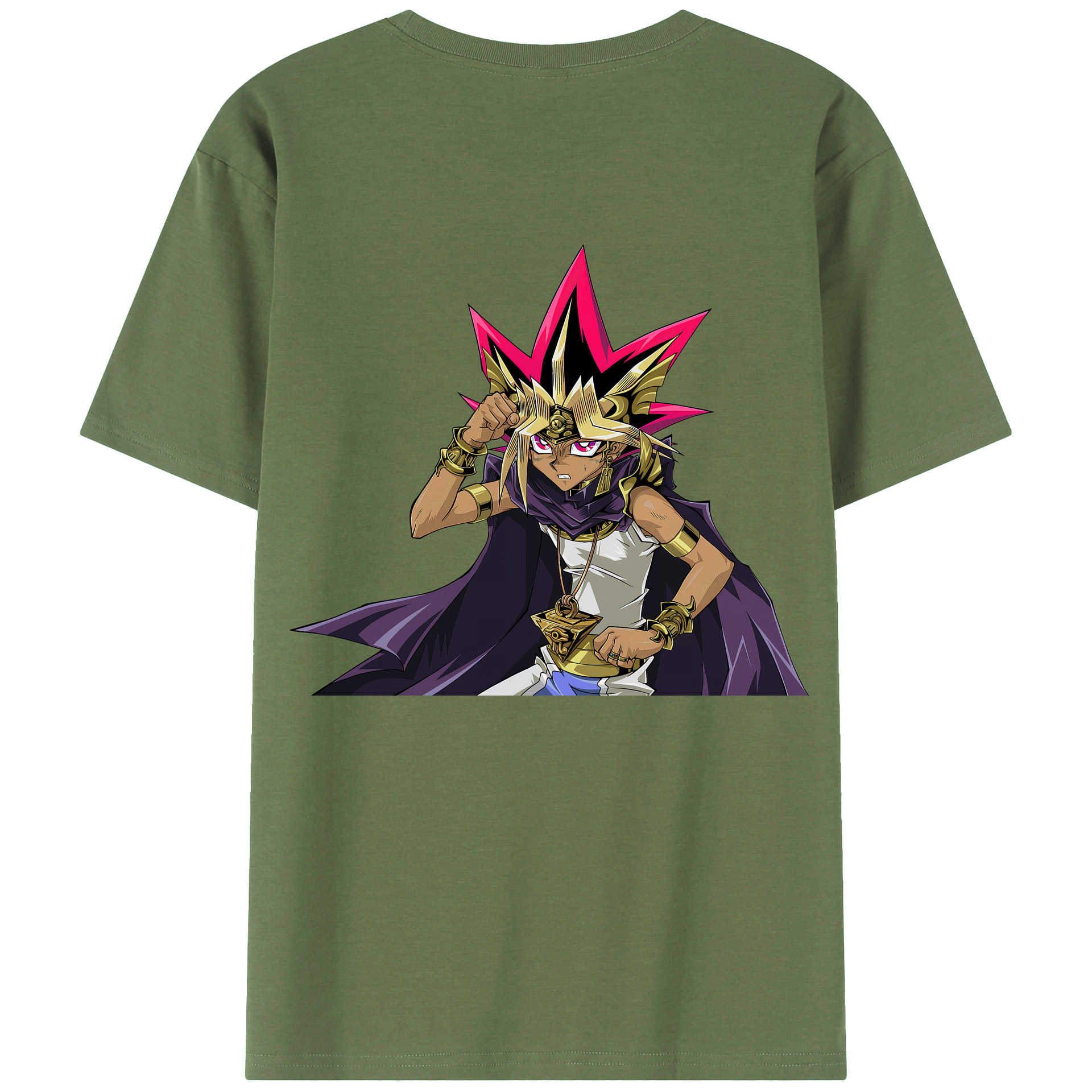 （画像用） 遊☆戯☆王 Yu-Gi-Oh! 綿100％ メンズ半袖Tシャツ（バックプリント） 通気性